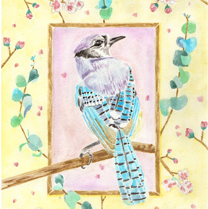 Illustration d'un oiseau en aquarelle