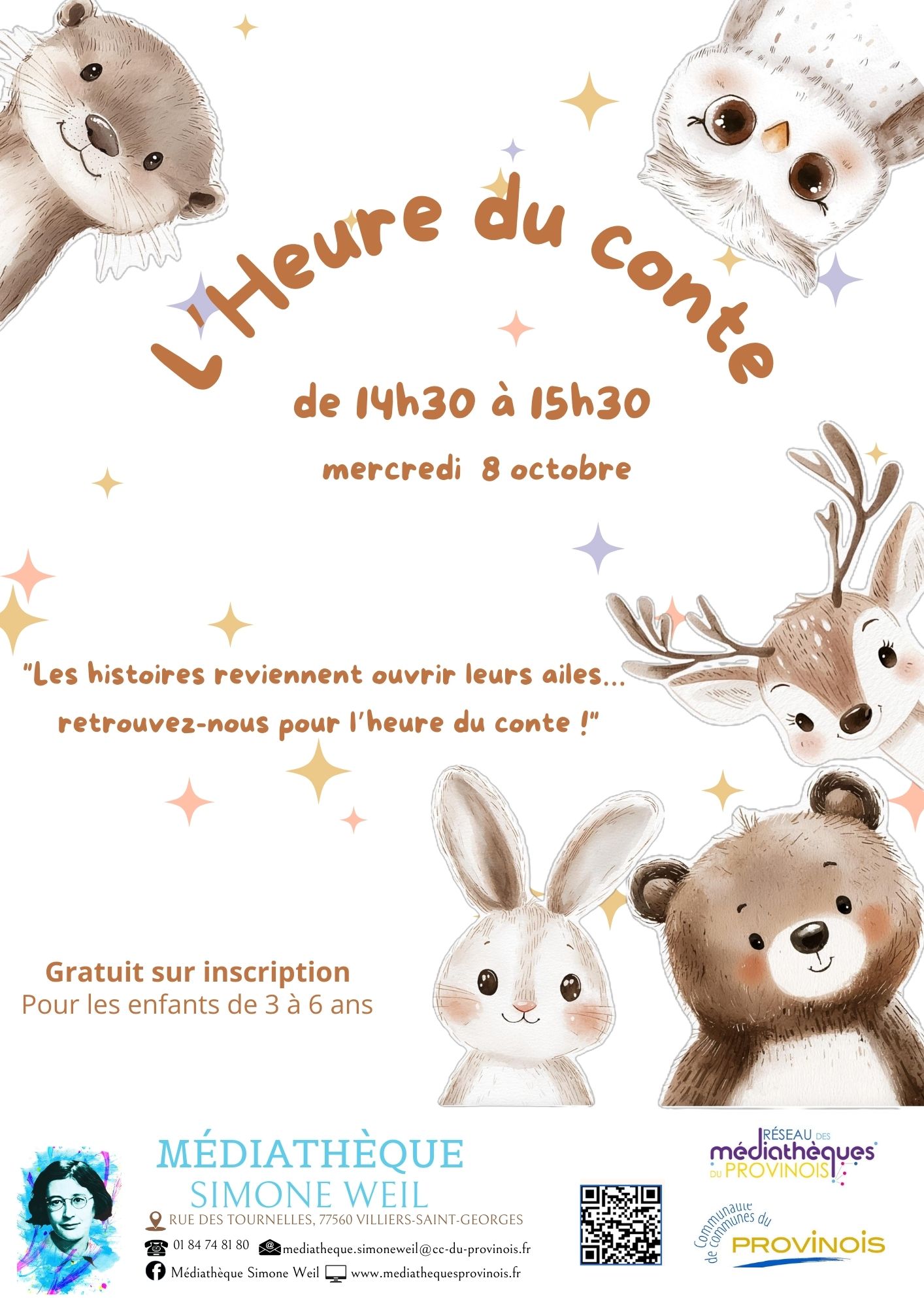 affiche avec des animaux de la forêt